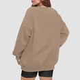 thumbnail image 4 of Sweatshirts for Women&nbsp;Oversized Crewneck Long Sleeve Pullover Tops Fall Winter Casual Loose Fit Athletic Tunic Daily Light Brown XL, 4 of 5