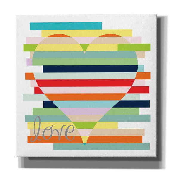 Epic Graffiti 'Heart Rainbow' by Erin Clark Canvas Wall Art, 18" x 18"