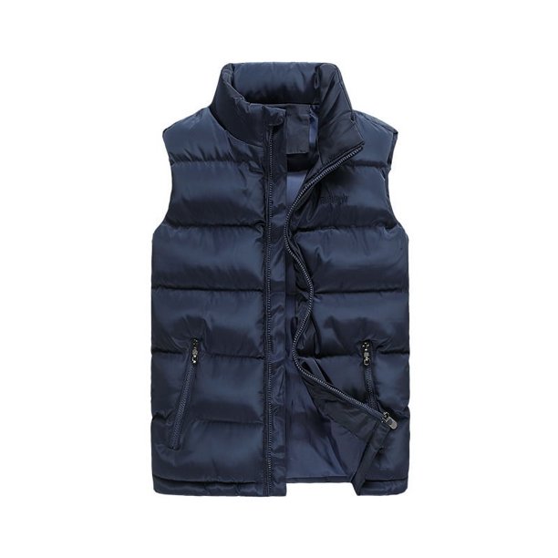 Chaleco informal de cuello de algodón de plumón de invierno para hombre, chaleco grueso de talla grande, chaleco para hombre