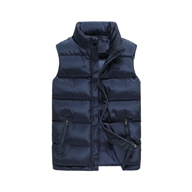 Chaleco informal de cuello de algodón de plumón de invierno para hombre, chaleco grueso de talla grande, chaleco para hombre