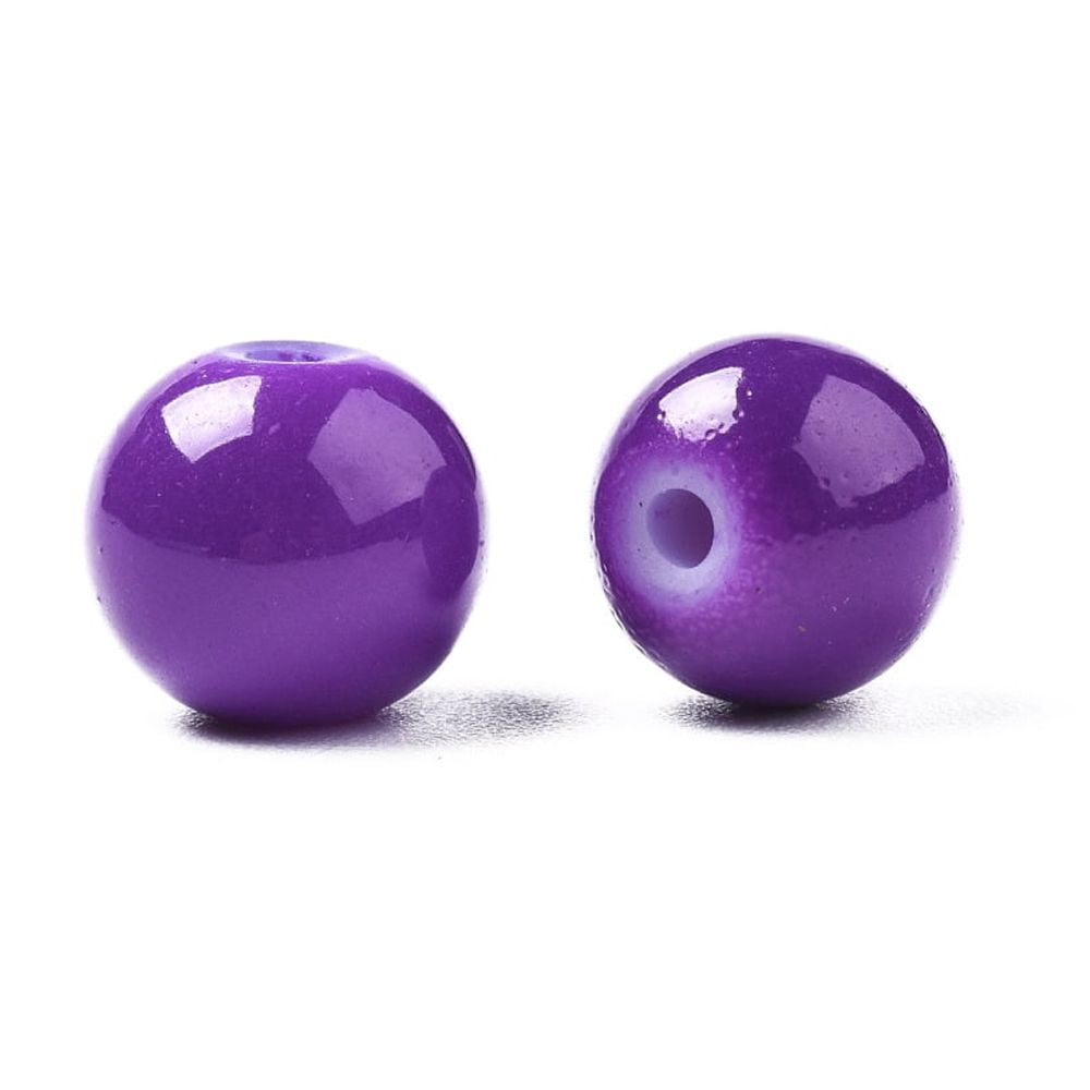 1Box Baking Painted Glass Beads Round Mixed Color 8x7.5mm Hole: 1.2mm 24 Colors 20~28Pcs/color 550~600Pcs/box