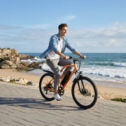 Electric Mountain Bicycle, 26 Tire E-Bike for Adults, 750W Peak Motor, 48V 7.8Ah Removable Battery, 7-Speed, UL2849, Front Suspension