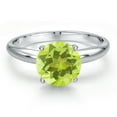 thumbnail image 3 of Gem Stone King 900 Platinum Yellow Lemon Quartz Engagement Ring for Women | 1.85 Cttw | Round 8MM | Gemstone Birthstone | Size 6, 3 of 6