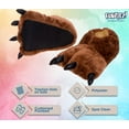 thumbnail image 4 of Silver Lilly Bear Paw Animal Slippers - Novelty House Shoe (Dark Brown, Large), 4 of 6