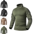 thumbnail image 3 of ZPAQI Mens Combat Long Sleeve for T Shirt Camo Slim 1/4 Zipper Hiking Sports Pullover, 3 of 14