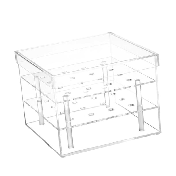 Jarrón de flores de acrílico transparente, organizador de maquillaje, jarrón decorativo, soporte para macetas de rosas para 16 Hoyos