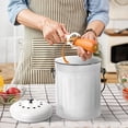 thumbnail image 6 of Plexon Countertop Compost Bin with Lid, White 1.5 Gallon Odorless Kitchen Compost Container, Steel Food Compost Bucket for Kitchen with Charcoal Filter, Compost Pail for Kitchen Countertop, 6 of 6