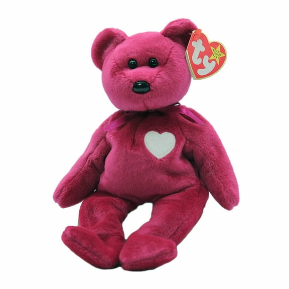 Ty Beanie Baby - VALENTINA the Bear (Valentine's Day Heart Teddy)(8" Plush)(BONUS 1 FUN CHOPS & 1 RANDOM TY ERASER)