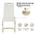 thumbnail image 7 of 47" Modern Round Glass Dining Table Set with 4 PU Leather Chairs,Golden Leg Glass Table with 4 C-shaped White Chairs with Golden Leg, 7 of 7