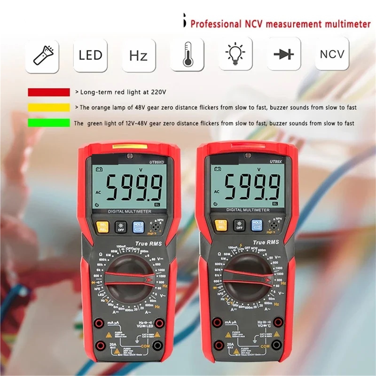 Professional Digital Multimeter UT89X UT89XD True RMS NCV 20A Current AC DC Voltmeter Capacitance Resistance Tester ,Battery Test