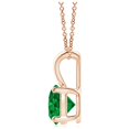 thumbnail image 2 of ANGARA Natural V-Bale Round Emerald Solitaire Pendant in 14K Rose Gold for Women (Size-5mm) | May Birthstone, Birthday, Anniversary, Jewelry Gift for Women | Natural Emerald Necklace, 2 of 8