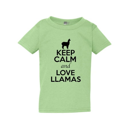 

Keep Calm And Love Llamas Camel Animal Lover Funny Toddler Kids T-Shirt Tee