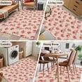 thumbnail image 5 of Area Rugs 2.7'x5', Red Floral Carpet for Living Room Bedroom Dining Room, Valentine's Day Roses Flowers Vintage Beige Throw Kitchen Rugs Non Slip Washable Rectangle Indoor Outdoor Rugs, 5 of 8