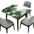 thumbnail image 2 of Monstera Leaf Square Fitted Tablecloths, Tropical Green Plant Palm Tree Elastic Edge Table Cover Waterproof Washable Tablecloth for Family Holiday BBQ Party Table Clothes for 36" x 36" Square Table, 2 of 6