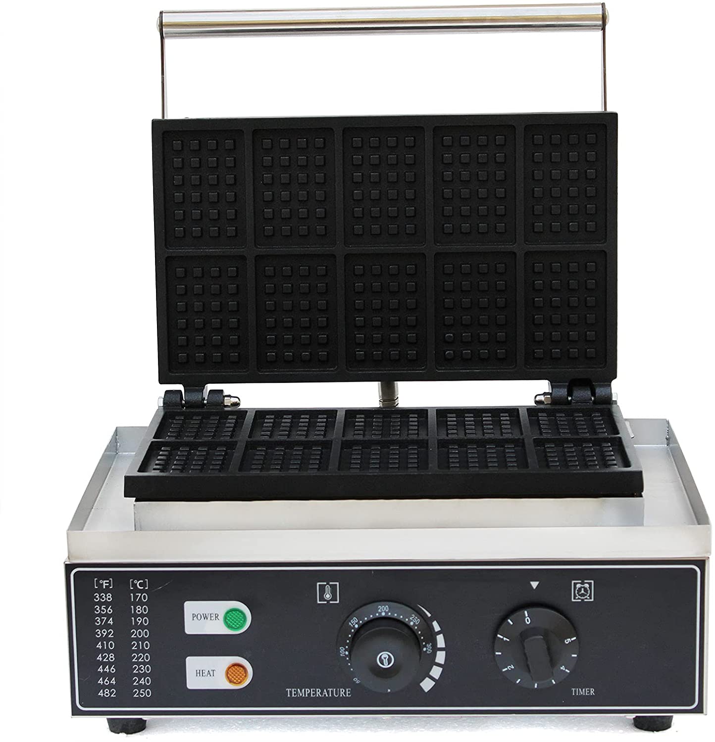 Miumaeov 1500W Commercial Electric Nonstick Pan Waffle Maker Machine 50~300℃ New