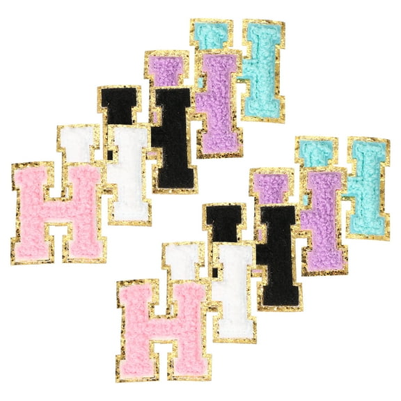 Uxcell Chenille Letter Patches, 10 Pcs Iron on Letter Patch, Letter H