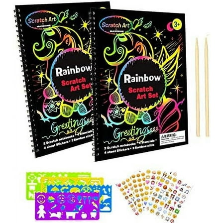HEYLANDU Rainbow Scratch Off Paper Art Kit