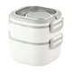 thumbnail image 4 of Fiambrera reutilizable, contenedor para refrigerios, tapa a prueba de fugas, almacenamiento de alimentos fríos o calientes Blanco 2 niveles, 4 of 9