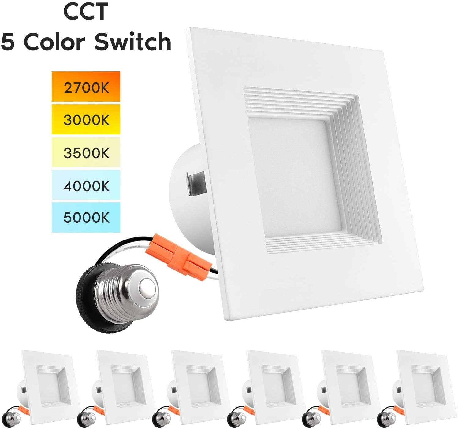 Dimmable Simple Retrofit Installation 850 LM 4000K Cool White 14W=100W Recessed Jbox Fixture Sunco Lighting 6 Pack 6 Inch Slim LED Downlight with Junction Box ETL & Energy Star SC6SLIM6PK4K 