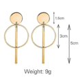 thumbnail image 2 of Simple fashion gold color silver plated geometric long circle earrings for women fashion big hollow drop earrings jewelry----E065yin--Product code 732 E065yin, 2 of 4