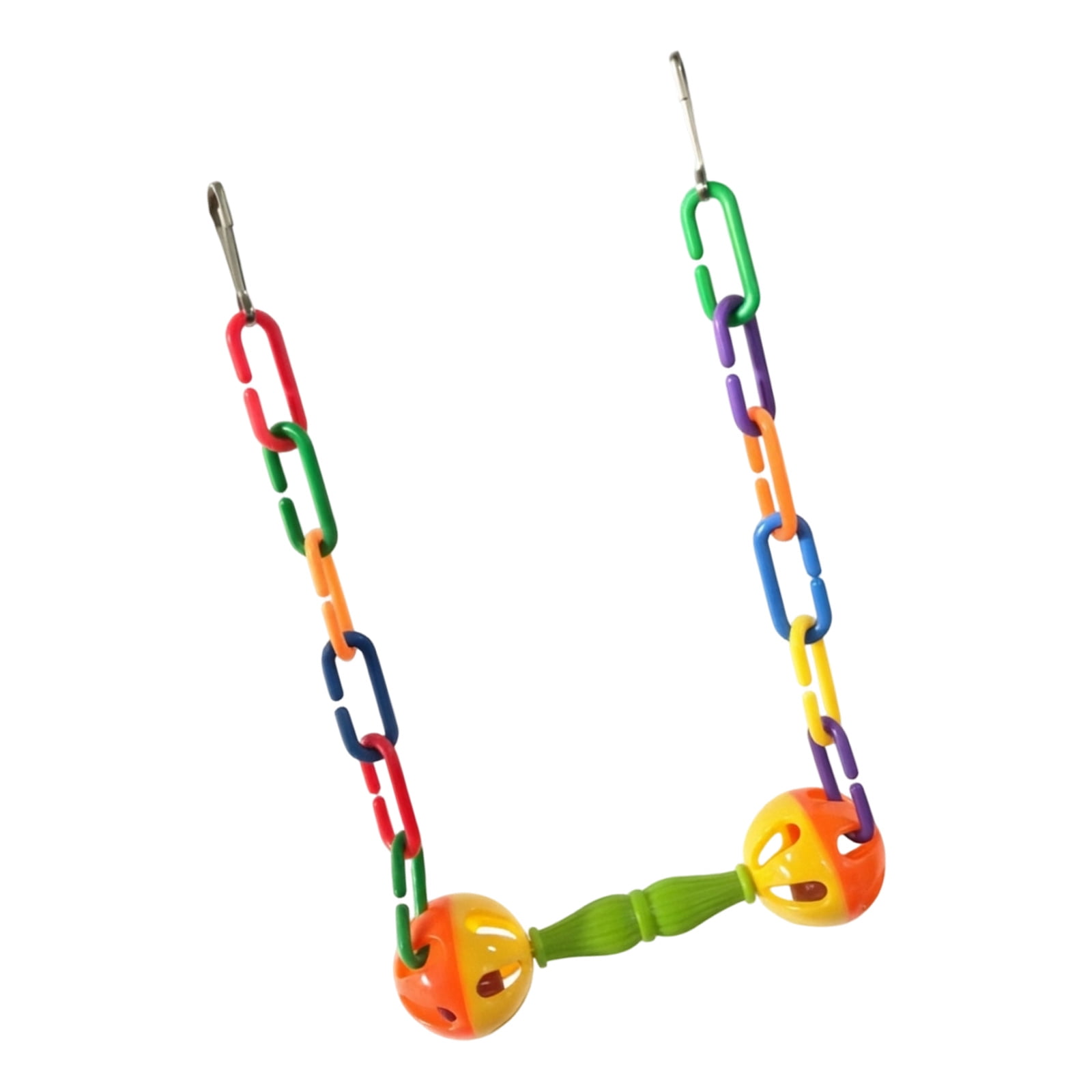 Parakeet Perch Swing, Colorful Bird Cage Toy, Multicolor Accessory Sound Detail, Small Pet Enrichment Piece for Cockatiels Companion Use