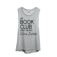 thumbnail image 1 of Thread Tank My Book Club Only Reads Wine Labels Women's Fashion Sleeveless Muscle Tank Top Sport Grey X-Large, 1 of 4
