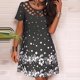 thumbnail image 2 of Moda impresa casual verano cuello redondo manga corta ahueca hacia fuera el vestido de mujer Pompotops  ghjkhdj12215, 2 of 8