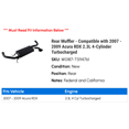 thumbnail image 2 of Rear Muffler - Compatible with 2007 - 2009 Acura RDX 2.3L 4-Cylinder Turbocharged 2008, 2 of 2