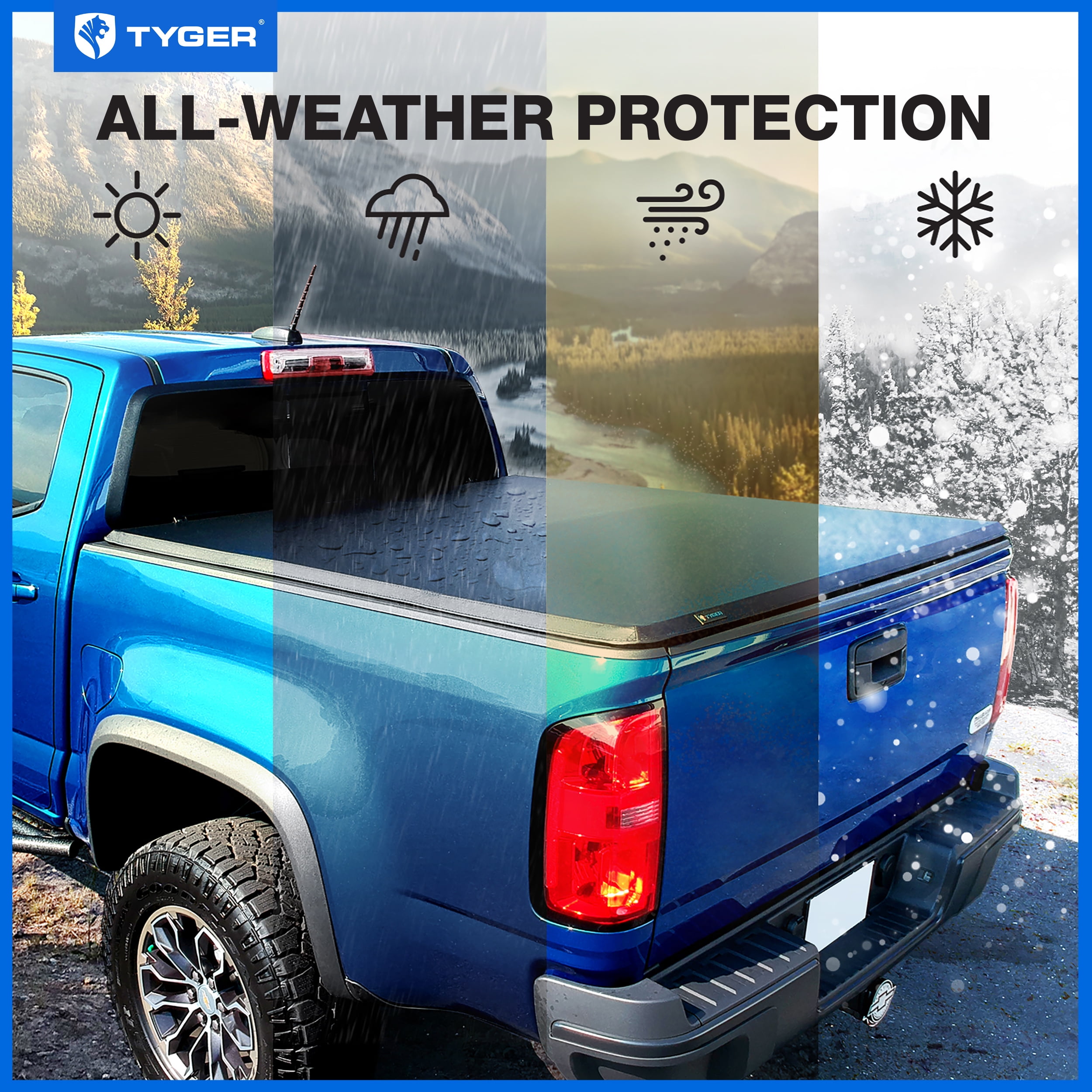 Tyger Auto T3 Soft Tri-fold Truck Bed Tonneau Cover Compatible with 2022-2025 Nissan Frontier | 5' (60") Bed | TG-BC3N1057