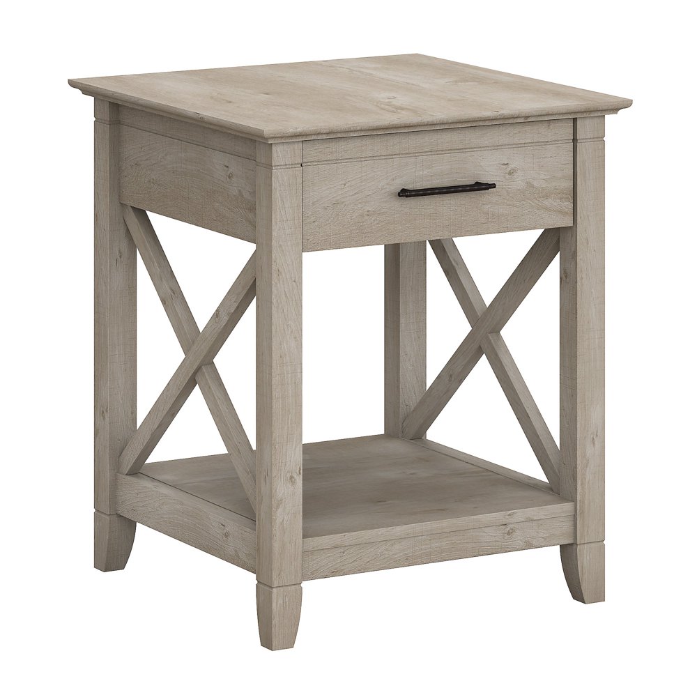 Bush Furniture Key West End Table with Storage, Washed Gray Walmart