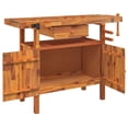 thumbnail image 3 of vidaXL Workbench with Drawer and Vices Solid Wood Acacia 48.8"x20.5"x32.7", 3 of 10