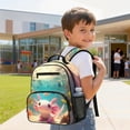 thumbnail image 3 of KUIFORTI Pink Axolotl Print Toddler Backpack Girls Kids School Bag with Multiple Organizer Pockets Adjustable Straps 13.5 Inch for Preschool Kindergarten Back to School Gifts, 3 of 7