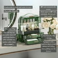 thumbnail image 3 of Cosmetics Storage Box Transparent Lid Large Makeup Organizer Box Drawers Portable Handle Waterproof Dustproof Skincare Display Cases for Countertop, Bathroom, Dresser,Gift Clear Green, 3 of 6