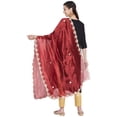 thumbnail image 4 of eloria Floral Red Woman's Indian Ethnic Chunni, Dupatta, Stole, Scarf Shawl Wrap, 4 of 4