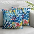 thumbnail image 3 of Awypu Outdoor Throw Pillow Covers Set of  Tropical Palm Blue Watercolor Flowers Leaves Summer Decorative Soft Bedroom Pillow case Cushion Couch, 3 of 5