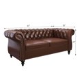 YOCWO Faux Leather Couches Set for Living Room, 3 Piece Sofa with Including Three Seat Sofa, Loveseat and Single Chair for Apartment Furniture Set (Brown)
