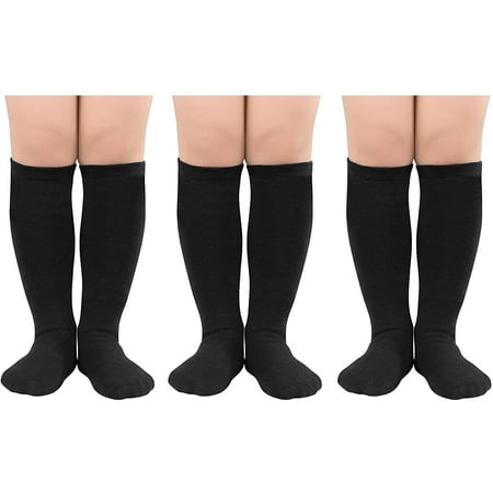 

FOREEMME Soccer Socks for Kids Knee High Stripes Tube Socks Cotton Uniform Sports Socks for Toddler Boys Girls 3/Black