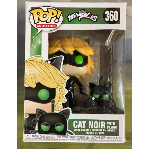 Funko POP! Miraculous Ladybug Cat Noir with Plagg #360 Vinyl Figure Boys and girls birthday gift collectible ornamen +Plastic protective shell