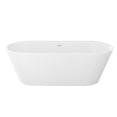 thumbnail image 3 of 63" Acrylic Freestanding Bathtub, Stand Alone Soaking Tub, Gloss White Finish, Chrome Overflow & Pop-Up Drain, 3 of 5