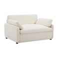 thumbnail image 4 of 50*43" Oversized Chenille Single Sofa Chair, Wide and Deep Seat Accent Chair, Modern Upholstered Comfy Armchair, Couch Lounge with Pillows for Living Room&Apartment (Cream), 4 of 11