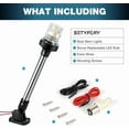 thumbnail image 3 of 12 Inches Anchor Light Boat Stern Light Waterproof IP67, White Fold Down Marine Navigation Lights for Boats LED for Pontoon, Jon Boat and Bass Boats (12-24V), 3 of 10