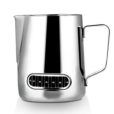 

Stainless Steel Milk Froth Pitcher Cappuccino Pot Temperature Sensing Latte Art Milk Frother Foam Kettle Coffeeware