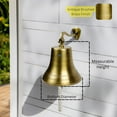 thumbnail image 2 of Solid Antique Brass Brushed Finished Polished Premium Nautical Boat's Bell | Maritime Navy Ship's Decor & Gifts | Nagina International … (7 Inches, Antique Brushed Brass), 2 of 9
