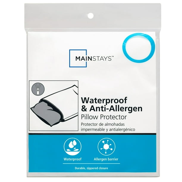 Mainstays Waterproof and AntiAllergen Pillow Protector, Standard/Queen