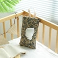 thumbnail image 3 of Quilted Floral Hanging Baby Wipe Pouch - Portable Mommy Bag for Wipes & Diapers, Refillable Wet Wipes Bag & Diaper Wipe Pouch, Compact Wipes Holder for Diaper Bag, Car, Stroller, 3 of 9