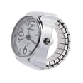 thumbnail image 1 of GOOHOCHY Reloj analógico de cuarzo con esfera para hombre y mujer, reloj de cuarzo elástico con anillo para el dedo (blanco), 1 of 8