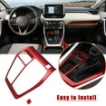thumbnail image 2 of Red Interior Gear Shifter Panel Garnish Cover for 2019-2023 RAV4 Toyota, 2 of 6