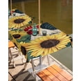 thumbnail image 2 of Fsddascl Retro Rooster Outdoor Tablecloth - 60x60 Inch Square Dining Table Cover, Sunflower Farmhouse Animals Watercolor Waterproof Outdoor Table Cloth with Umbrella Hole & Zipper for Picnic/Patio, 2 of 7