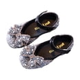thumbnail image 6 of Bxsruta Girls' Rhinestone Pearl Bow Mary Jane Flats for Princess Party Wedding, 6 of 7