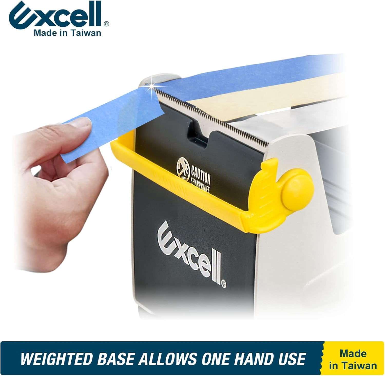 Excell Heavy Duty Steel Desk Tape Dispenser (3" Wide) with Safety Blade Cover, Desk Top Dispenser for Home,Office, Shop, Retail Store and Warehouse Wrapping Purpose (3 Inch)